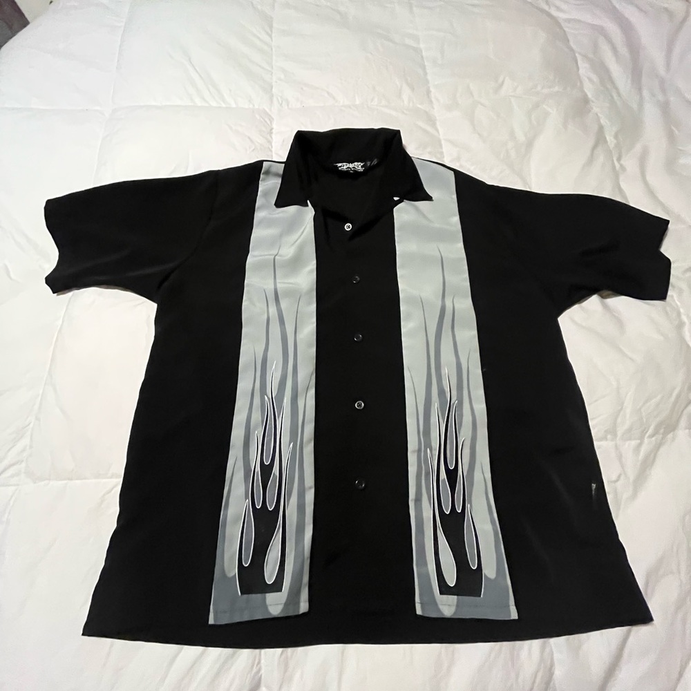 COPY - Dragonfly Clothing Company size XL Biker Style Flames short sleeve shirt…